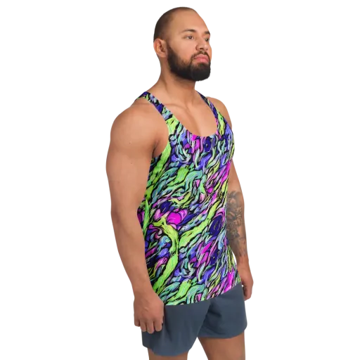 Fluoro Current on a Men's Tank Top