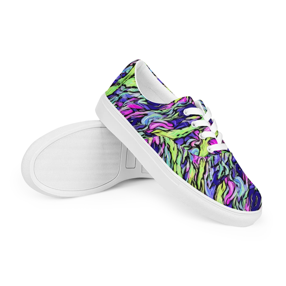 Fluoro Current on Men's Lace-Up Canvas Shoes — Right Front
