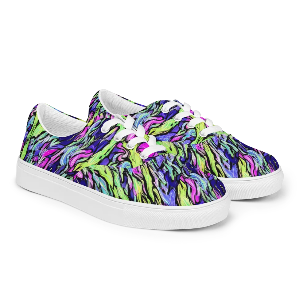 Fluoro Current on Men's Lace-Up Canvas Shoes — Right Front
