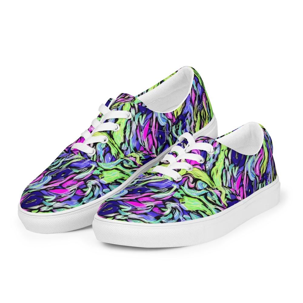 Fluoro Current on Men's Lace-Up Canvas Shoes — Left Front