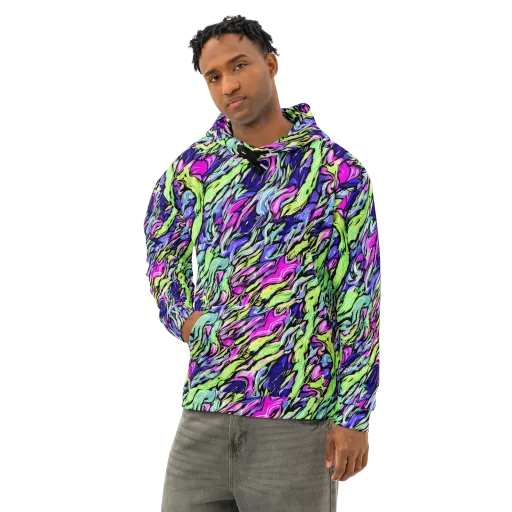 Fluoro Current on a Cotton Hoodie