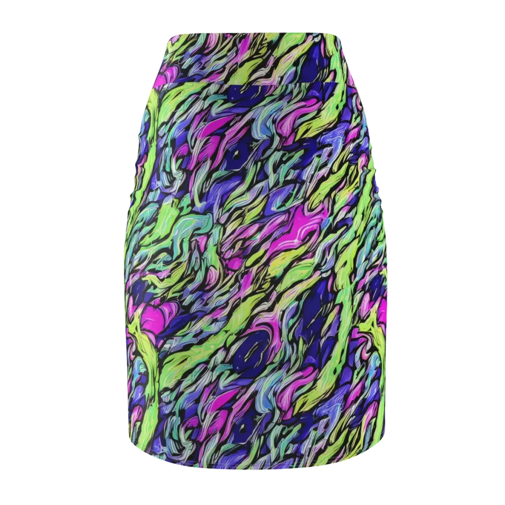 Fluoro Current on Pencil Skirt — Back
