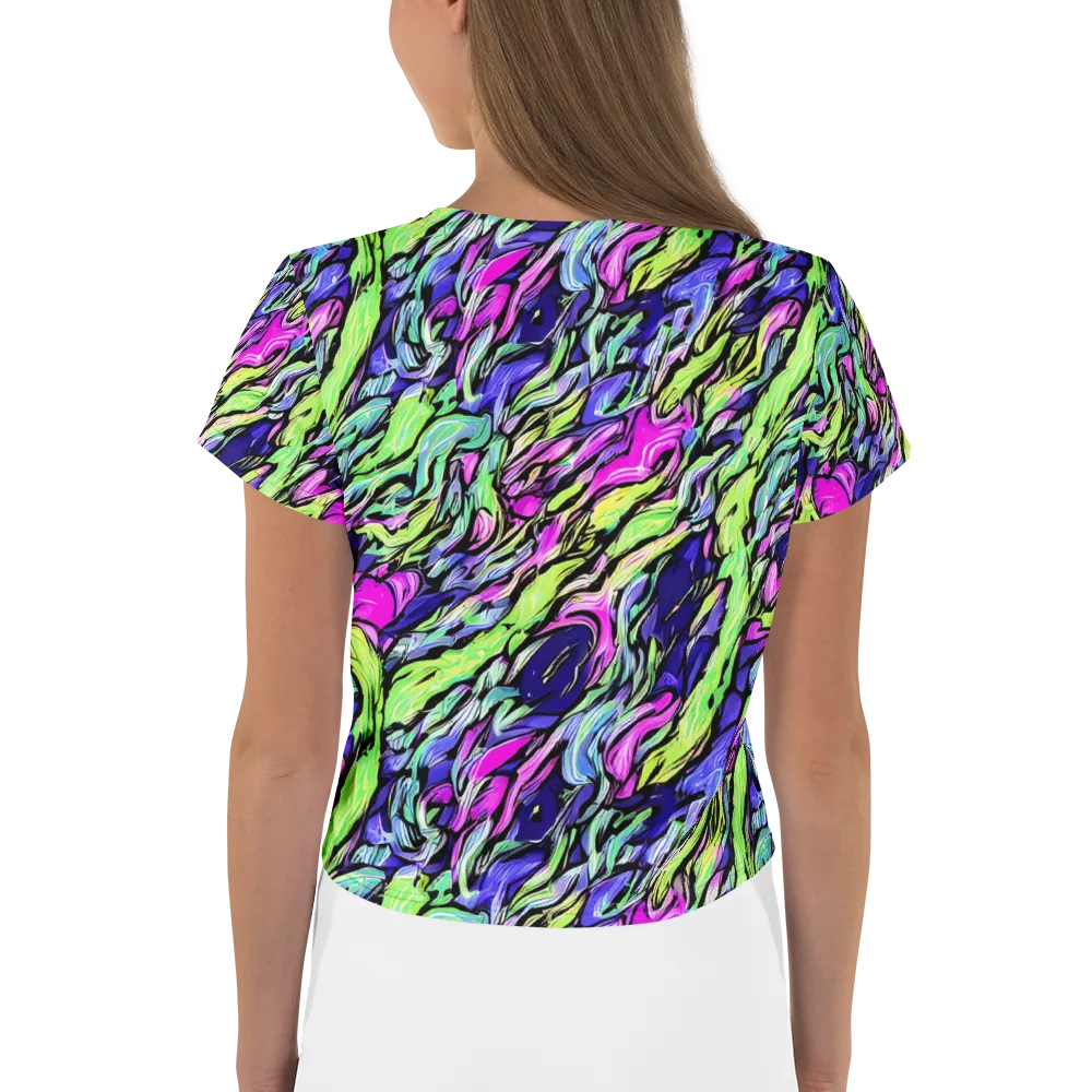 Fluoro Current on Crop Tee — Back
