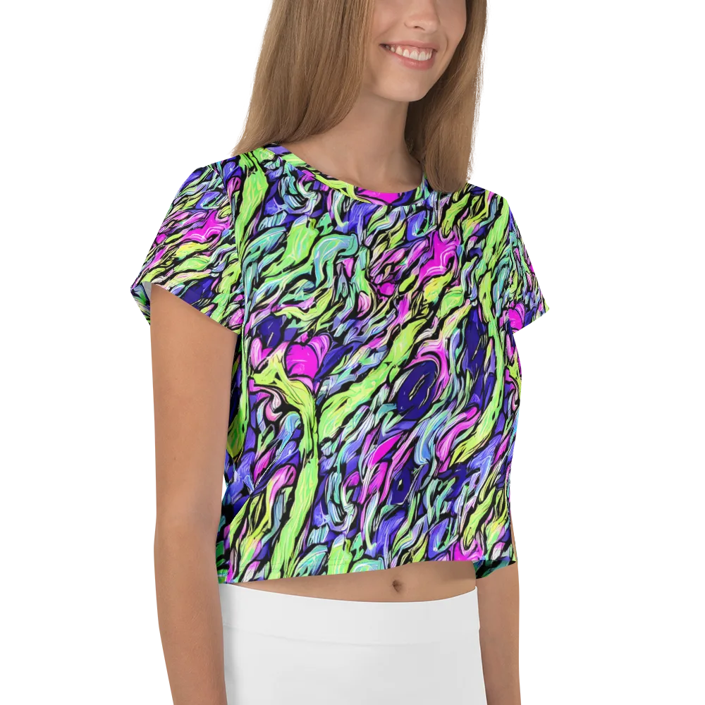 Fluoro Current on Crop Tee — Right