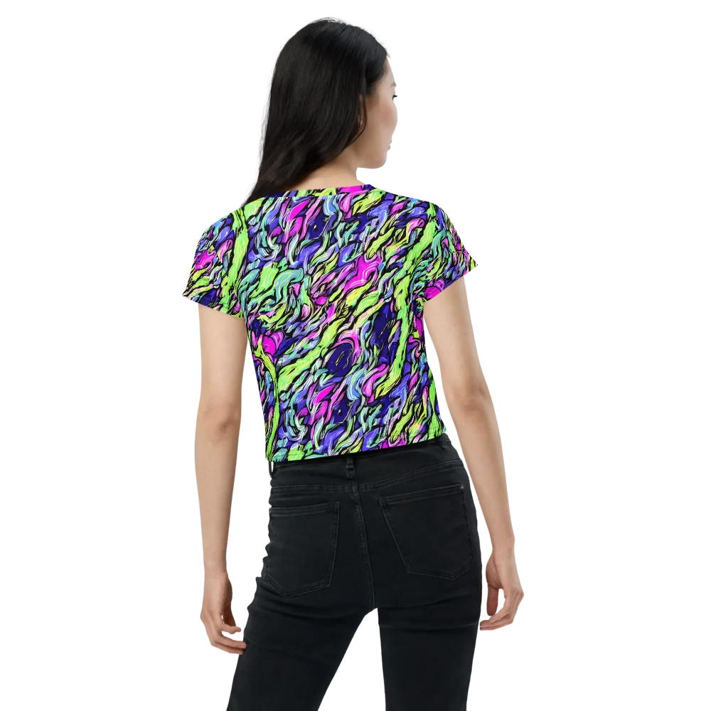 Fluoro Current on Crop Tee — Back
