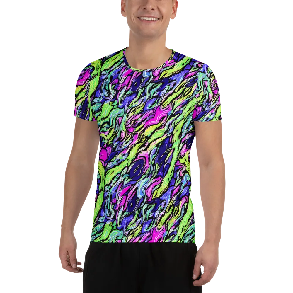 Fluoro Current on Men's Athletic T-Shirt — Front