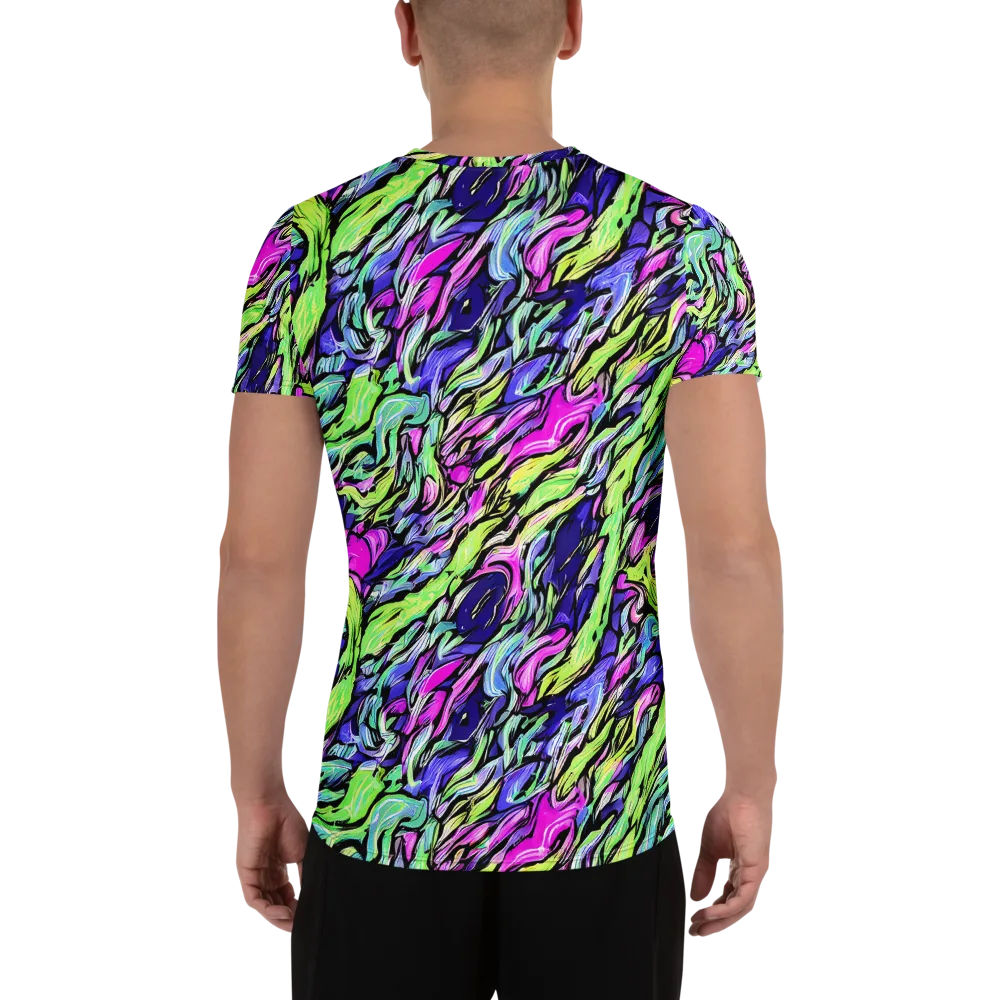 Fluoro Current on Men's Athletic T-Shirt — Back
