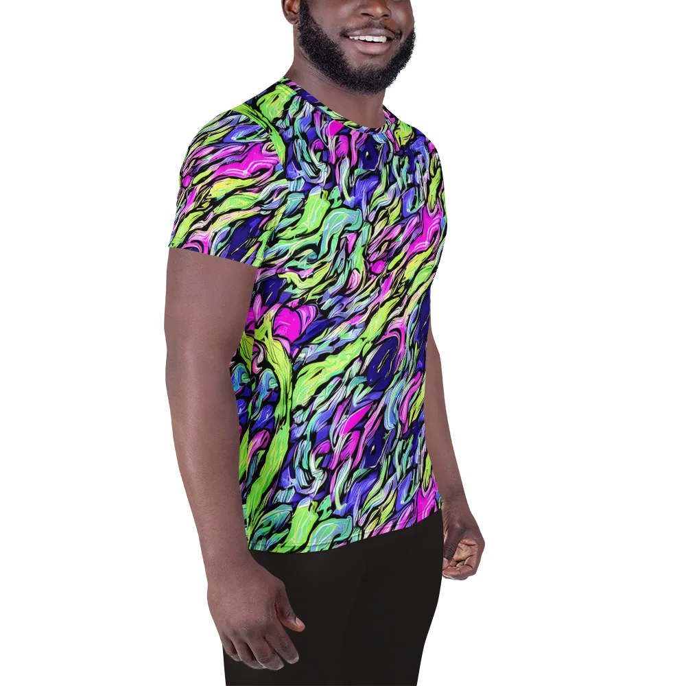 Fluoro Current on Men's Athletic T-Shirt — Right