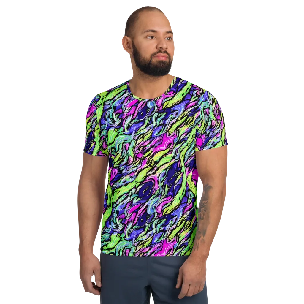 Fluoro Current on Men's Athletic T-Shirt — Front