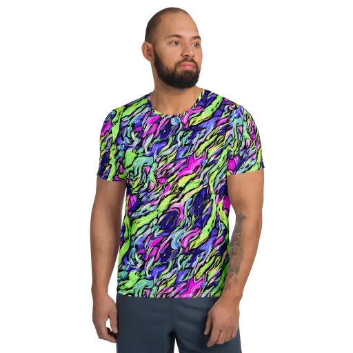 Fluoro Current on a Men's Athletic T-Shirt