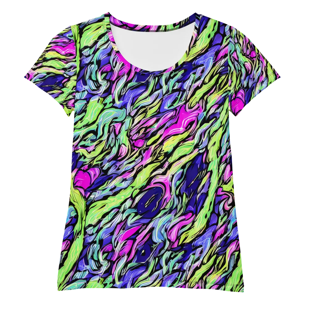Fluoro Current on Women's Athletic T-Shirt — Front