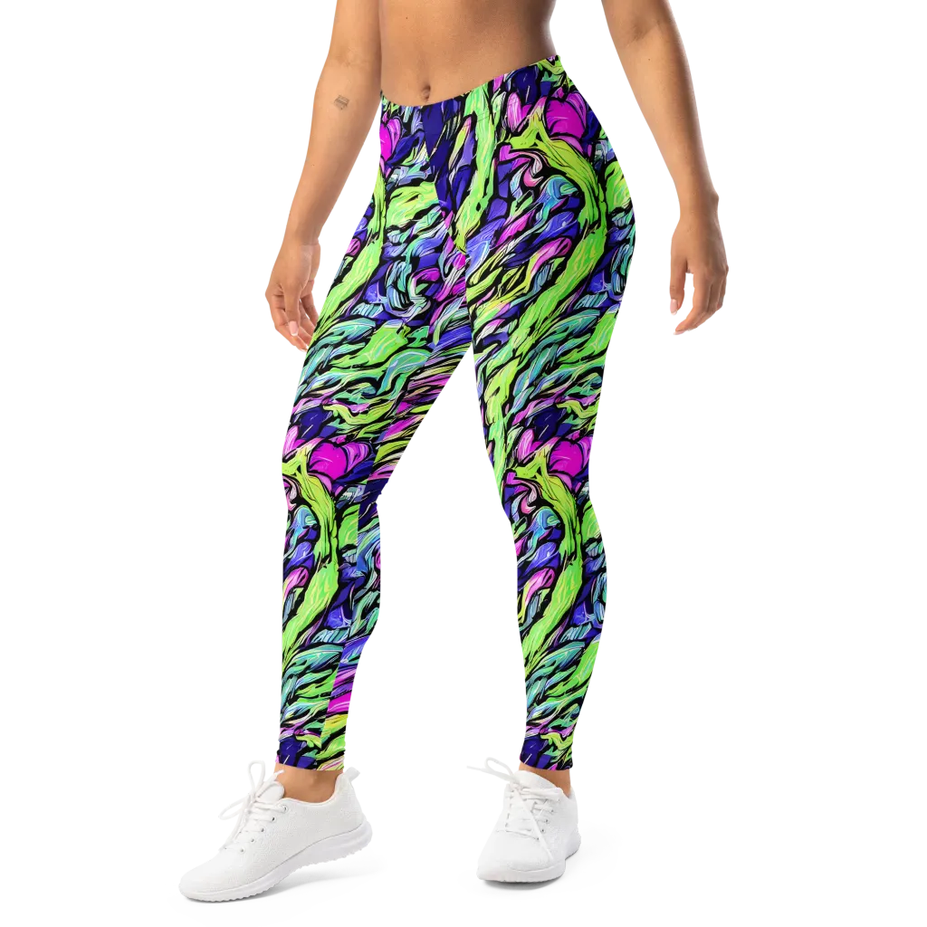 Fluoro Current on Leggings — Left Front