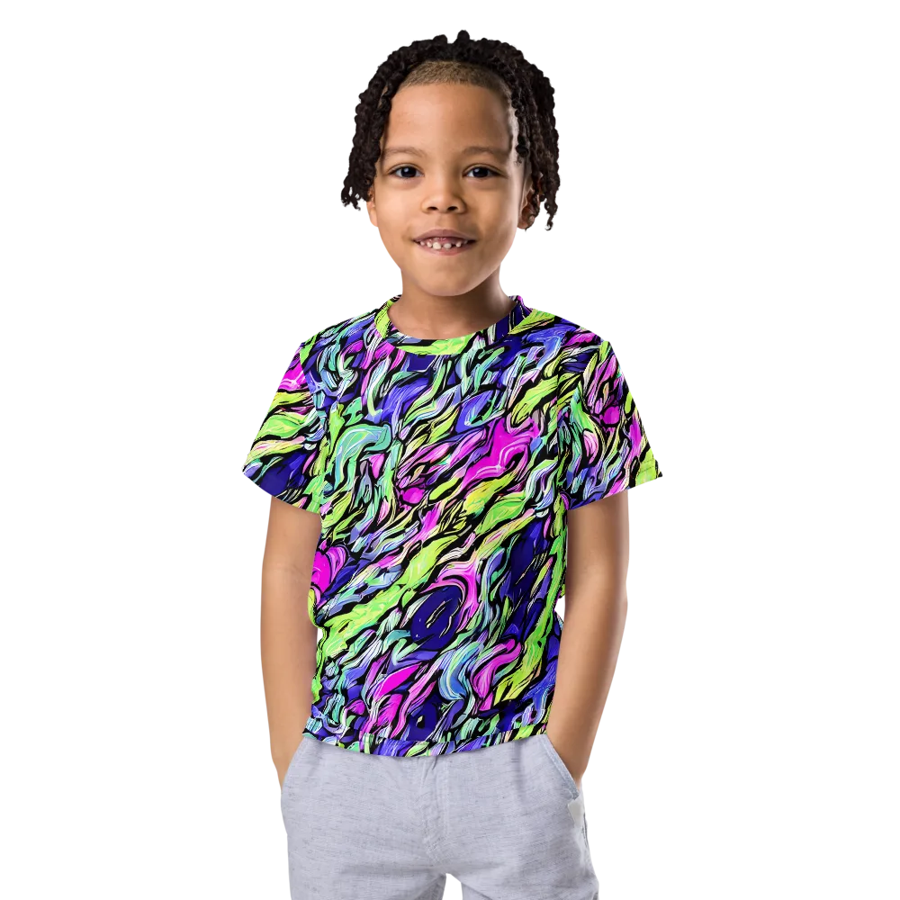Fluoro Current on Kids Crew Neck T-Shirt — Front