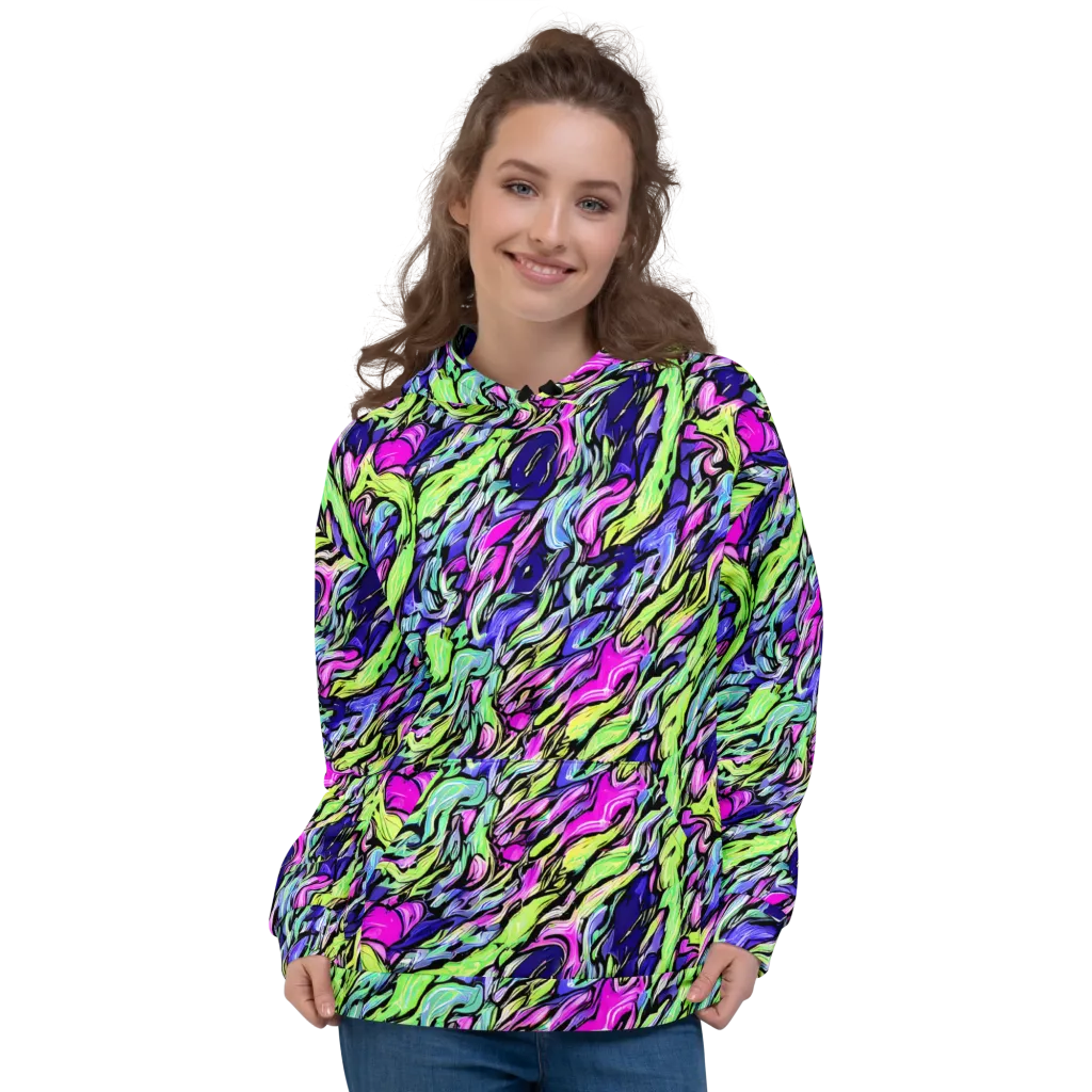 Fluoro Current on Hoodie — Front