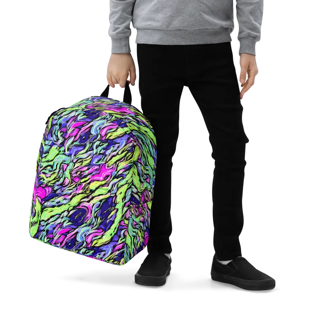Fluoro Current on Minimalist Backpack — Zoomed-in