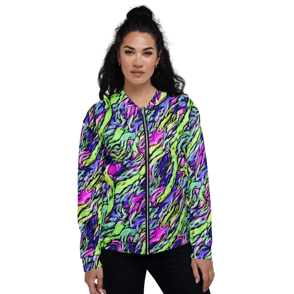 Fluoro Current on Bomber Jacket — Front