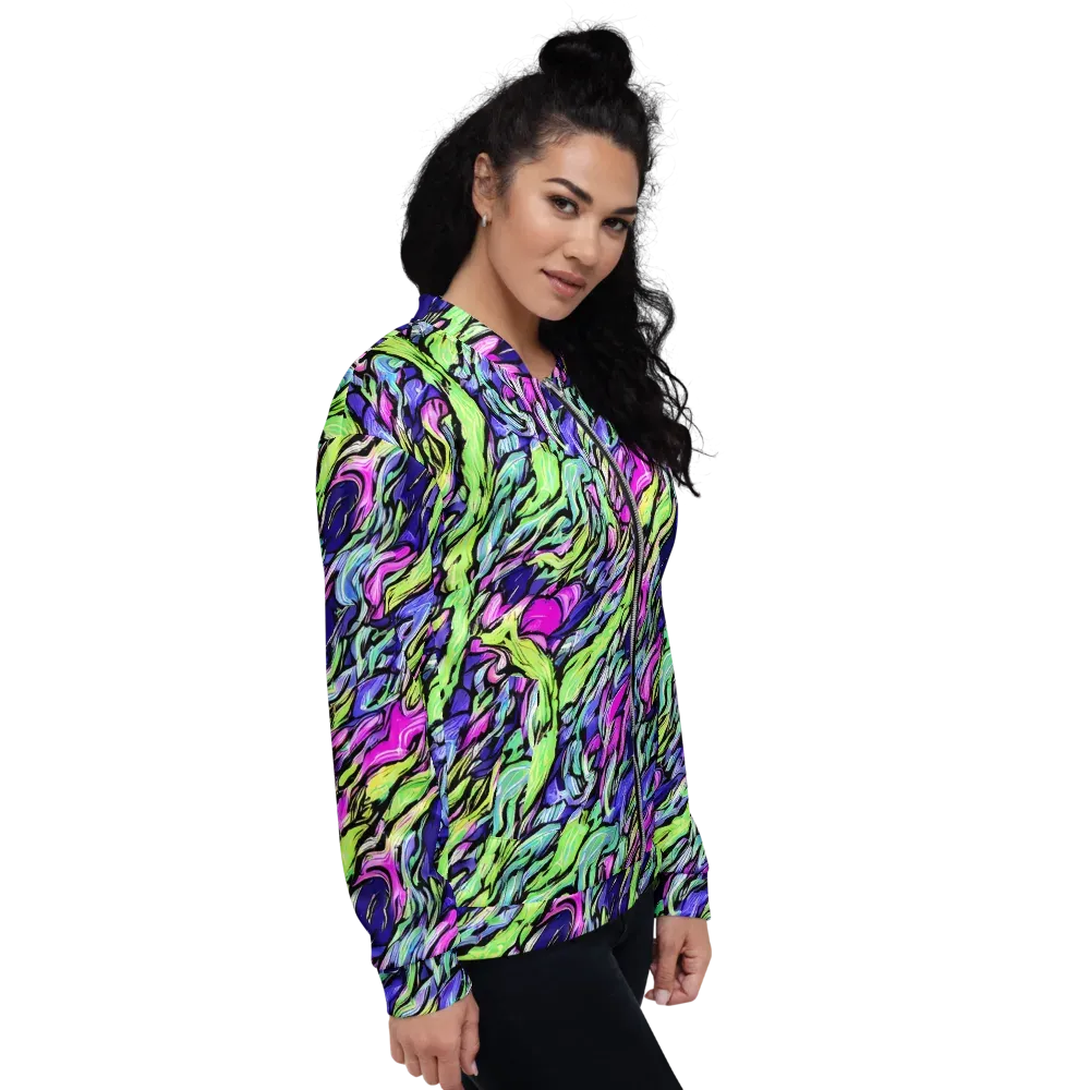 Fluoro Current on Bomber Jacket — Right