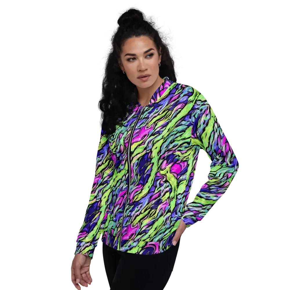 Fluoro Current on Bomber Jacket — Left