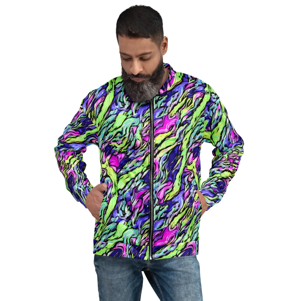 Fluoro Current on Bomber Jacket — Front