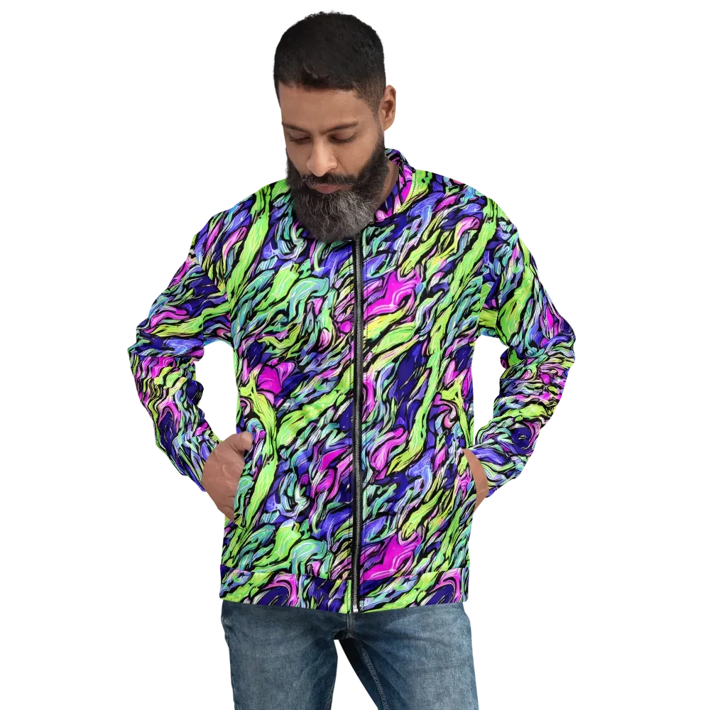 Fluoro Current on Bomber Jacket — Front