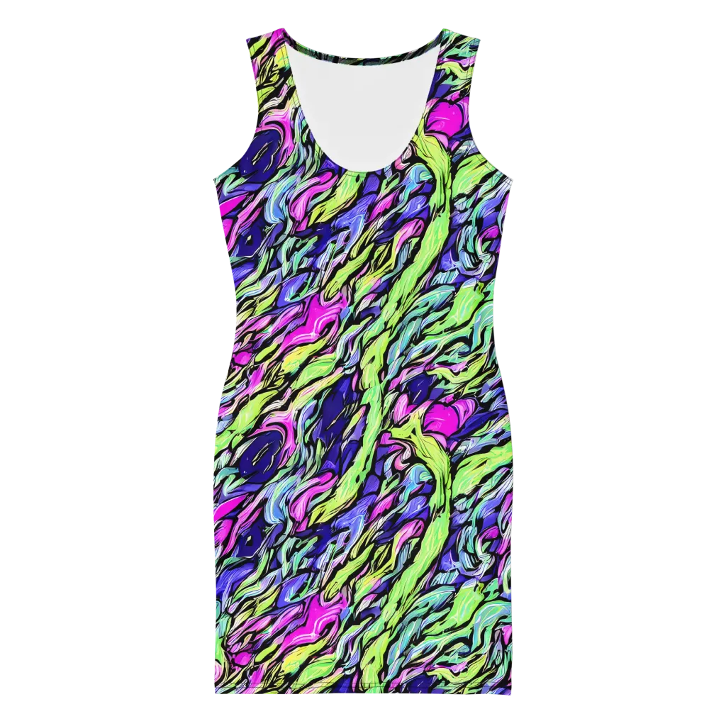 Fluoro Current on Bodycon Dress — Front