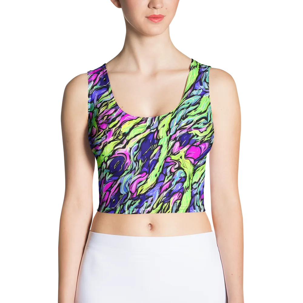 Fluoro Current on Crop Top — Front