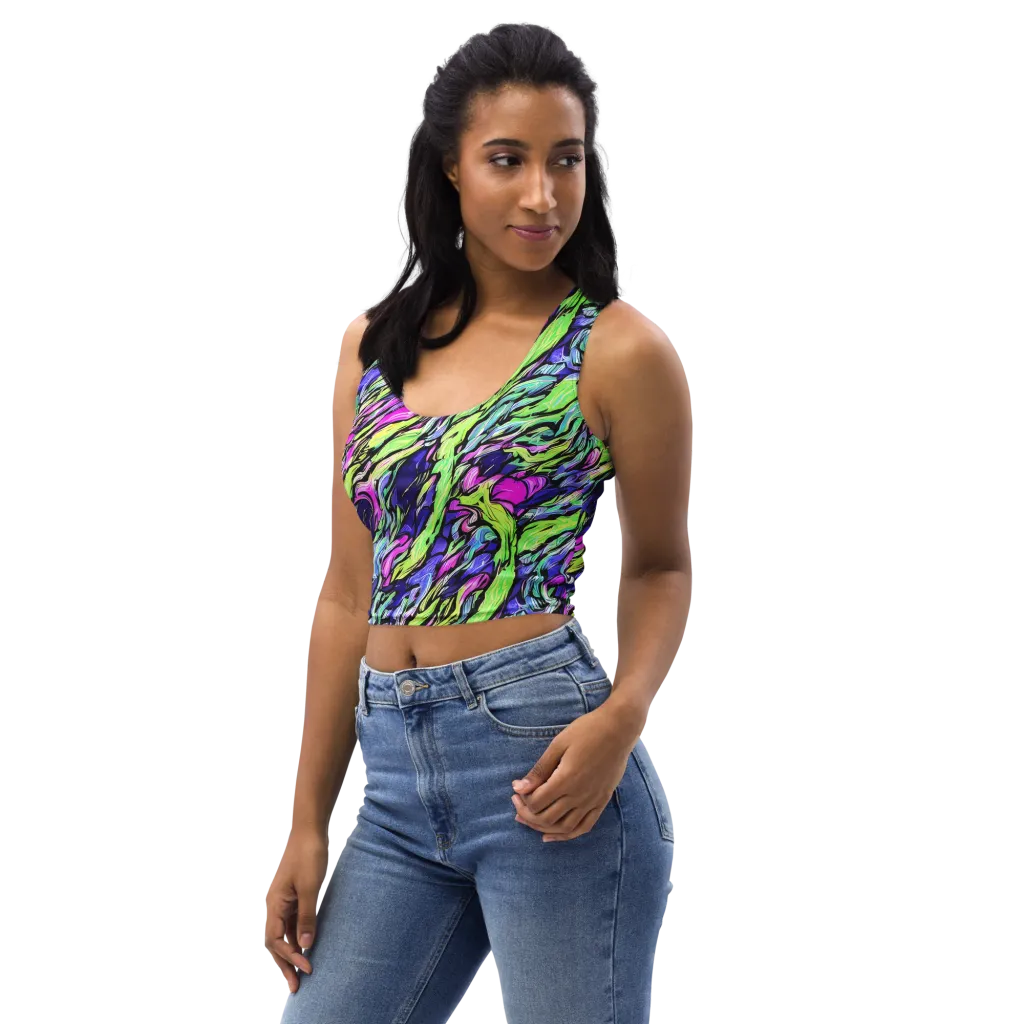 Fluoro Current on Crop Top — Left Front