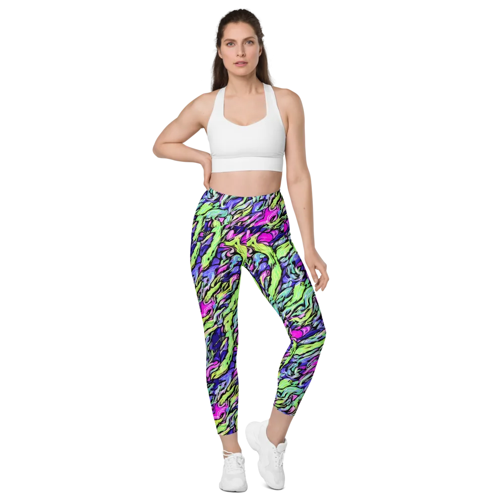Fluoro Current on Leggings with Pockets — Front