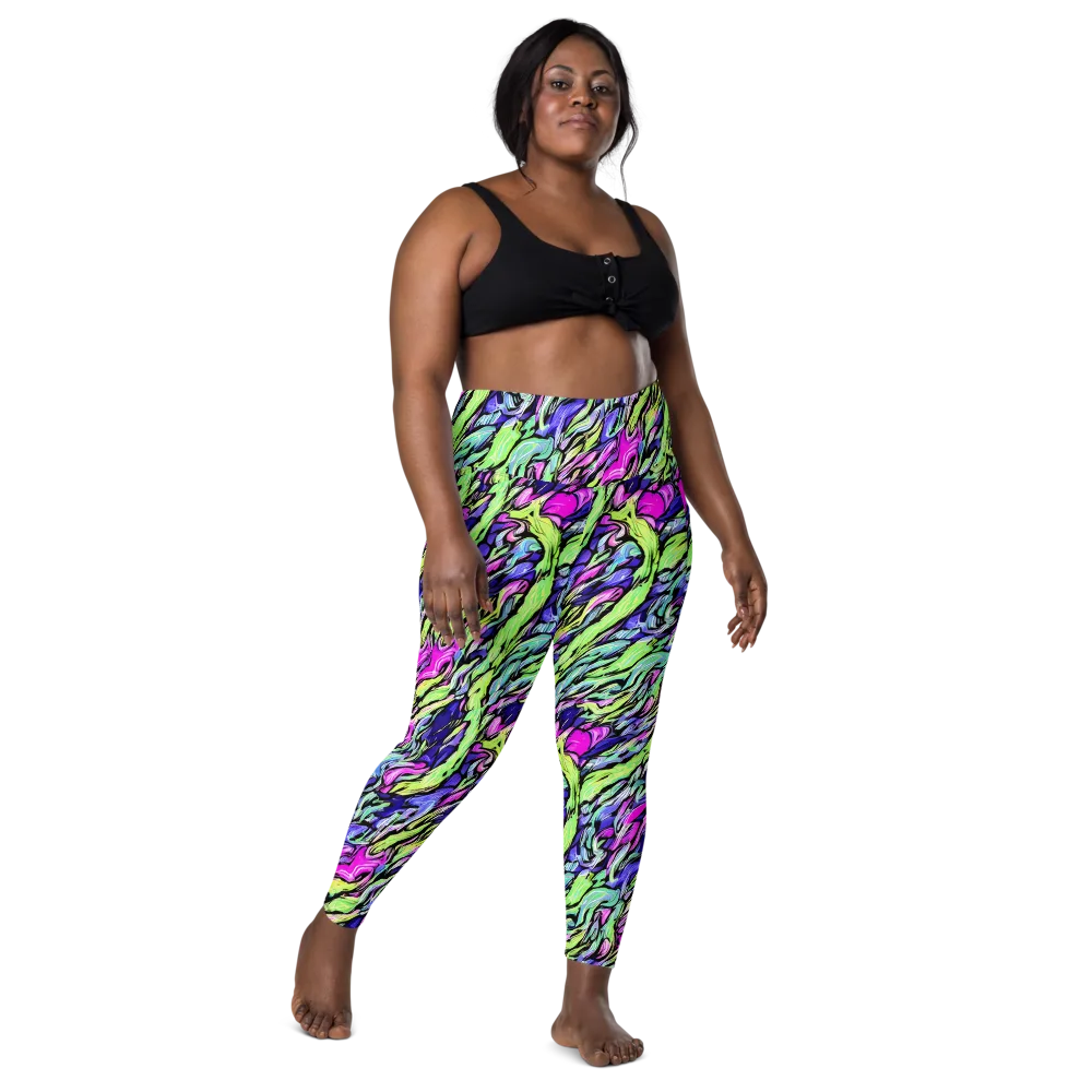 Fluoro Current on Leggings with Pockets — Front
