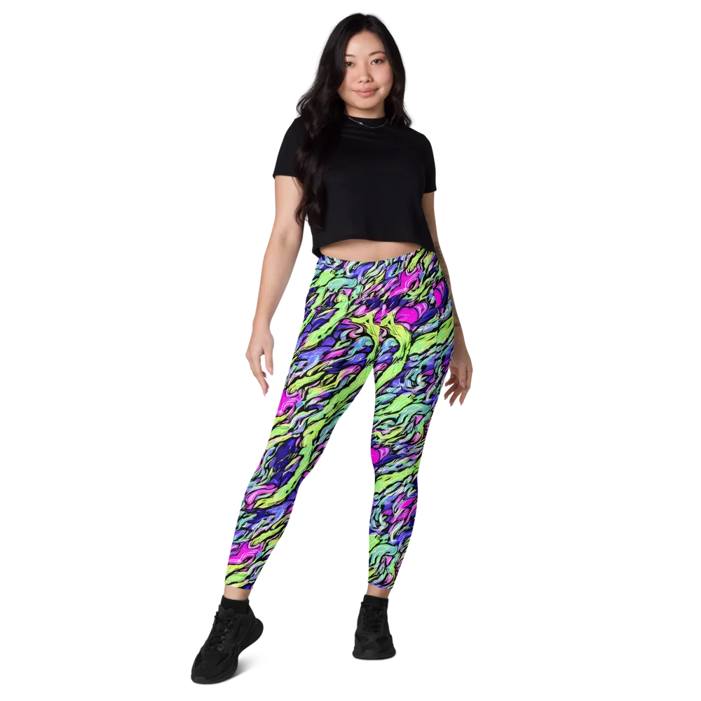 Fluoro Current on Leggings with Pockets — Front