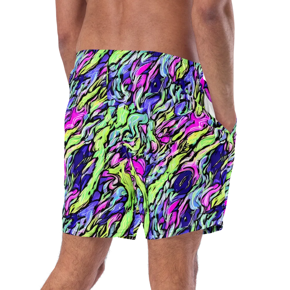 Fluoro Current on Swim Trunks — Right Back