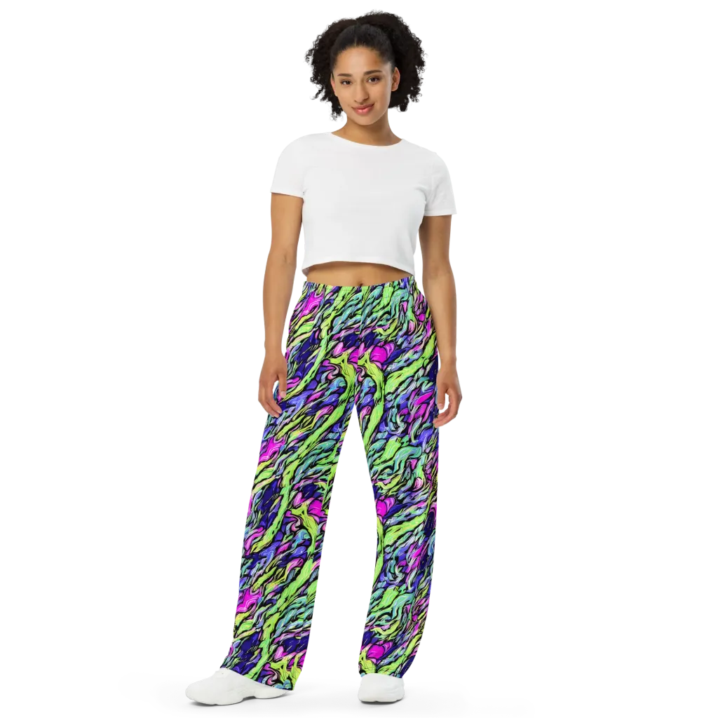 Fluoro Current on Wide-Leg Pants — Front
