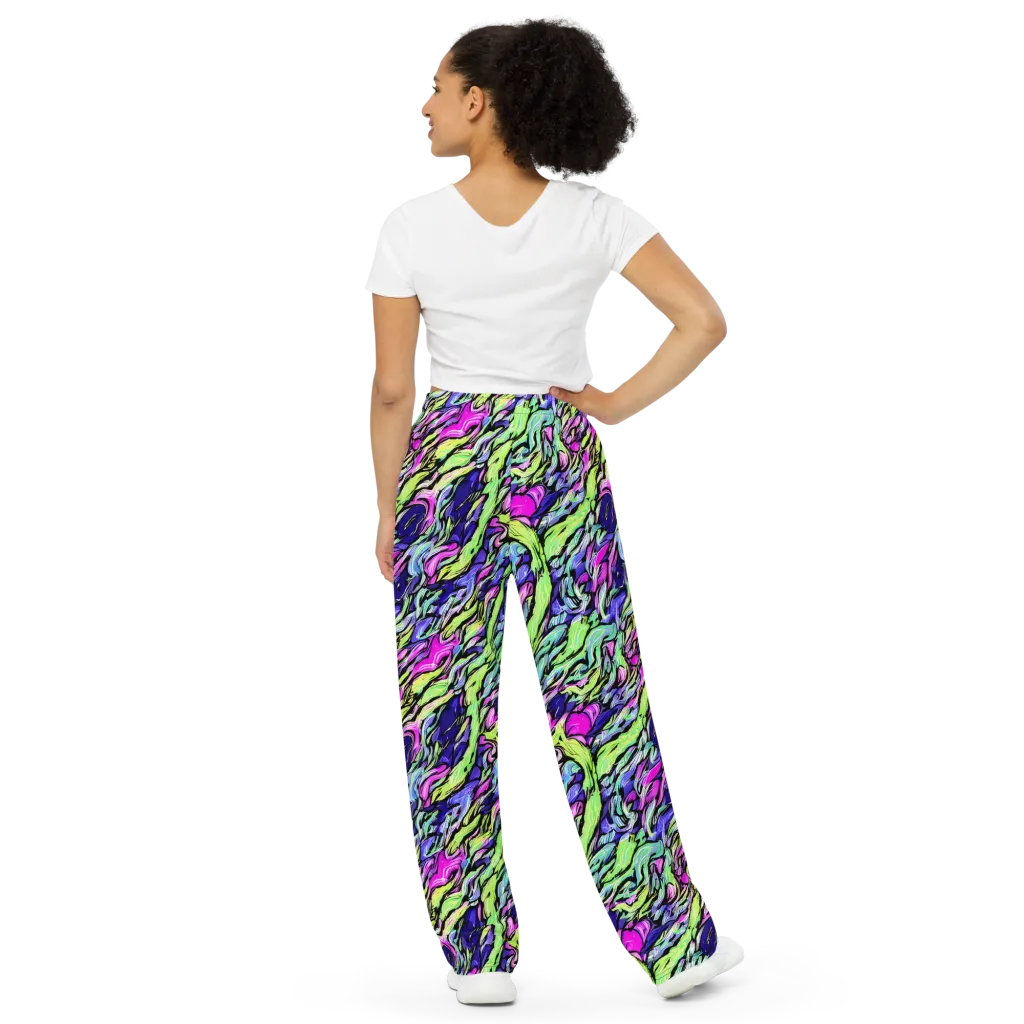 Fluoro Current on Wide-Leg Pants — Back