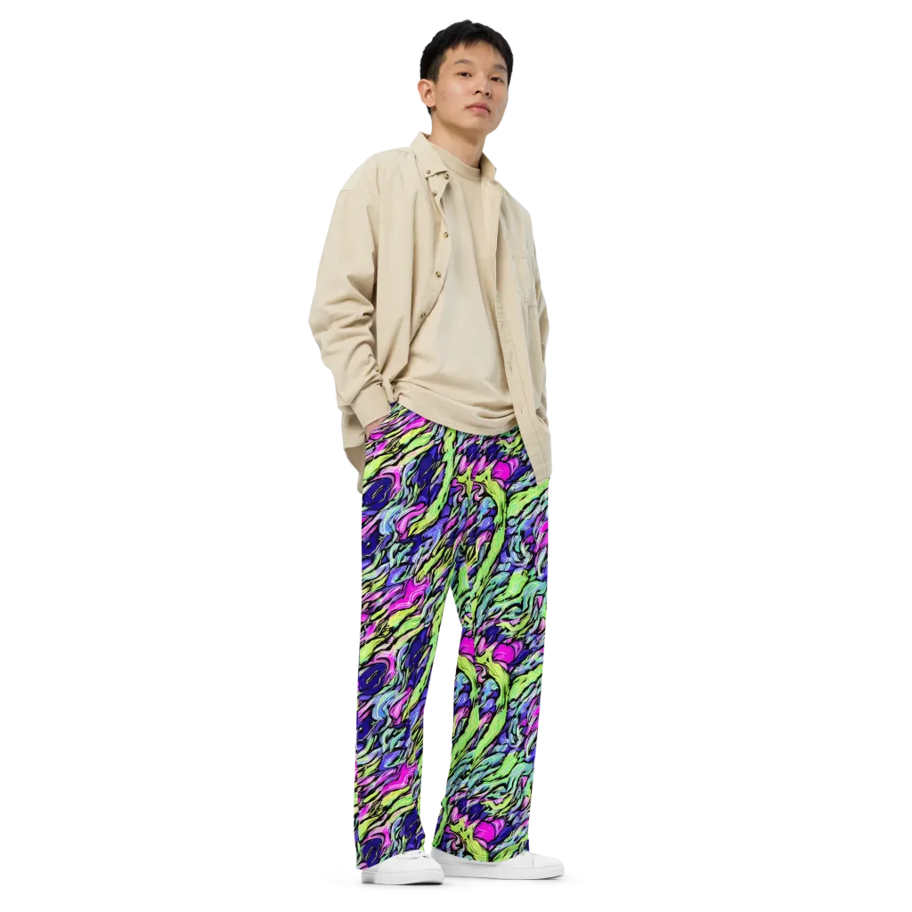 Fluoro Current on Wide-Leg Pants — Right Front