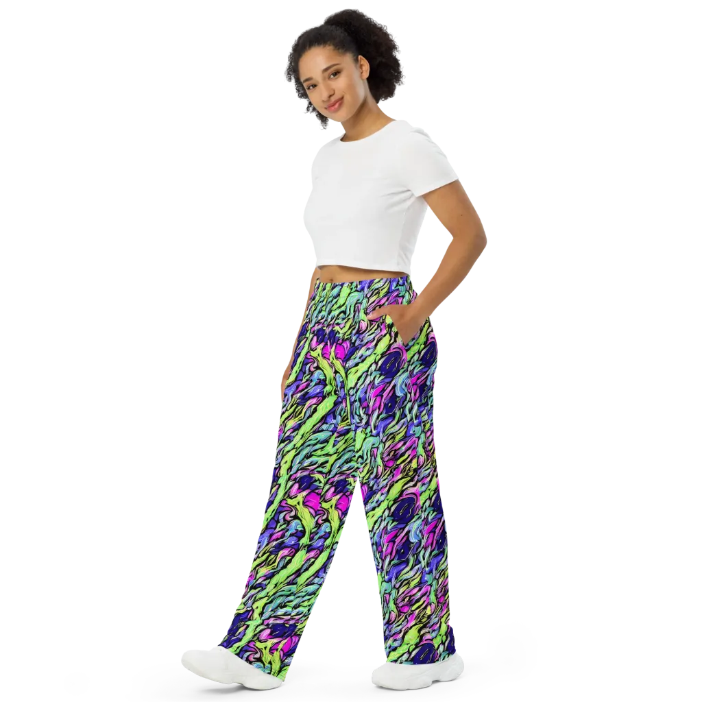 Fluoro Current on Wide-Leg Pants — Left Front