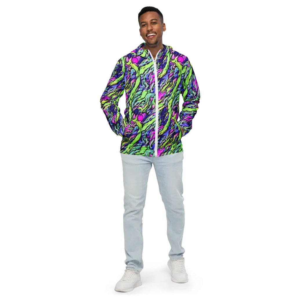 Fluoro Current on Men's Windbreaker — Front