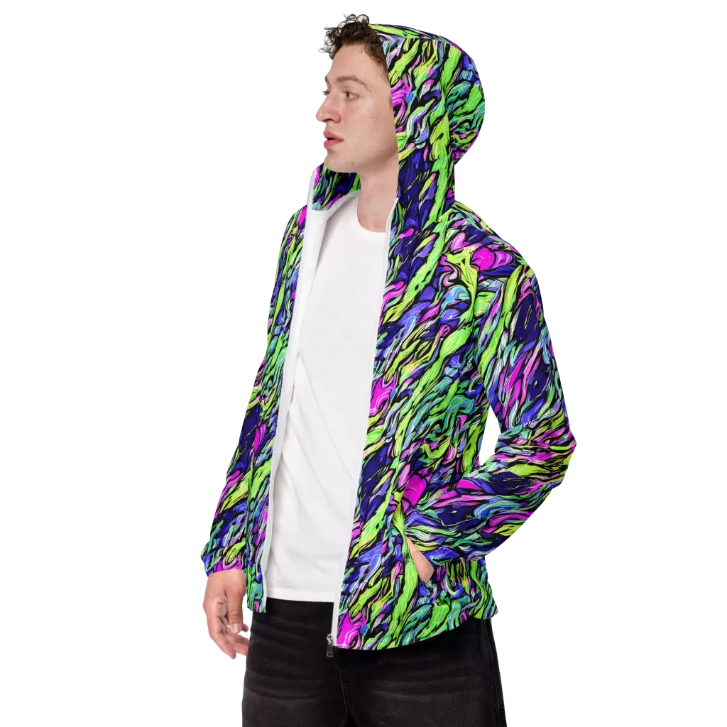 Fluoro Current on Men's Windbreaker — Left Front