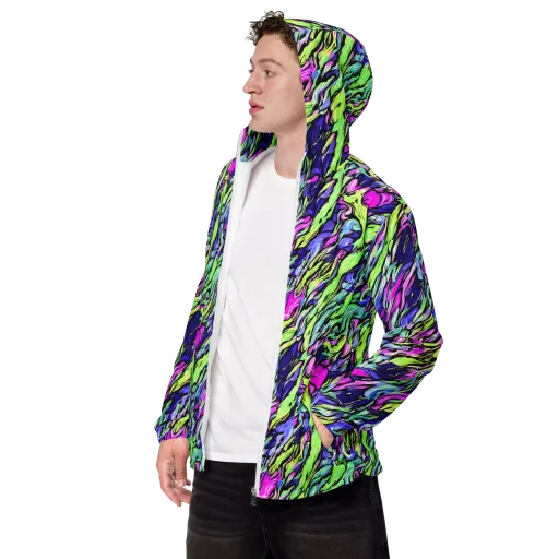 Fluoro Current on a Men's Windbreaker