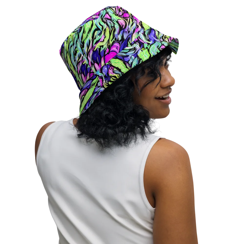 Fluoro Current on Reversible Bucket Hat — Right Outside