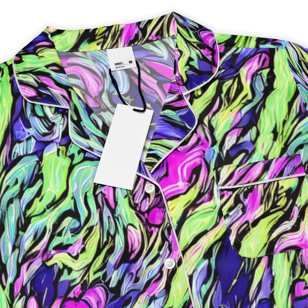 Fluoro Current on Women's Short Sleeve Pajama Top — Product details