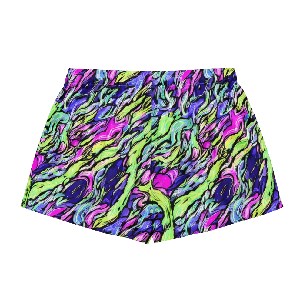 Fluoro Current on Women's Pajama Shorts — Back