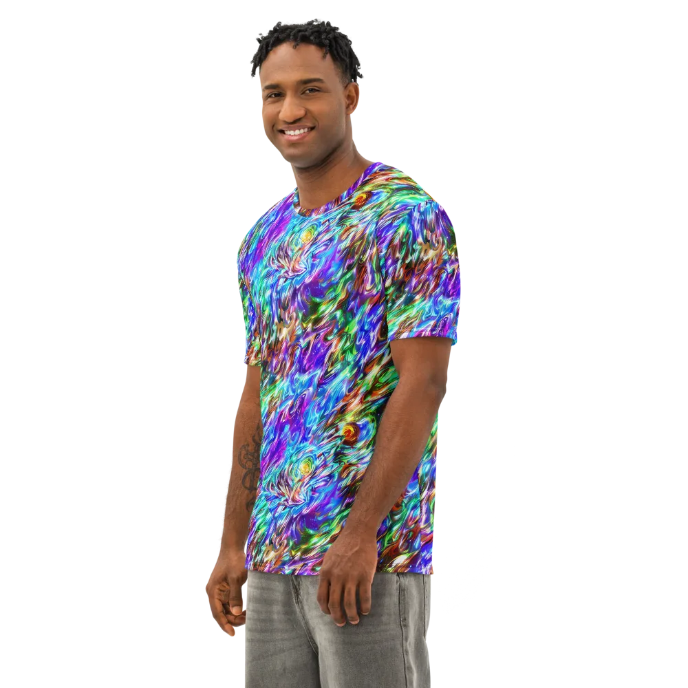 Faini Whirlwind on Men's Cotton Crew Neck T-Shirt — Left Front