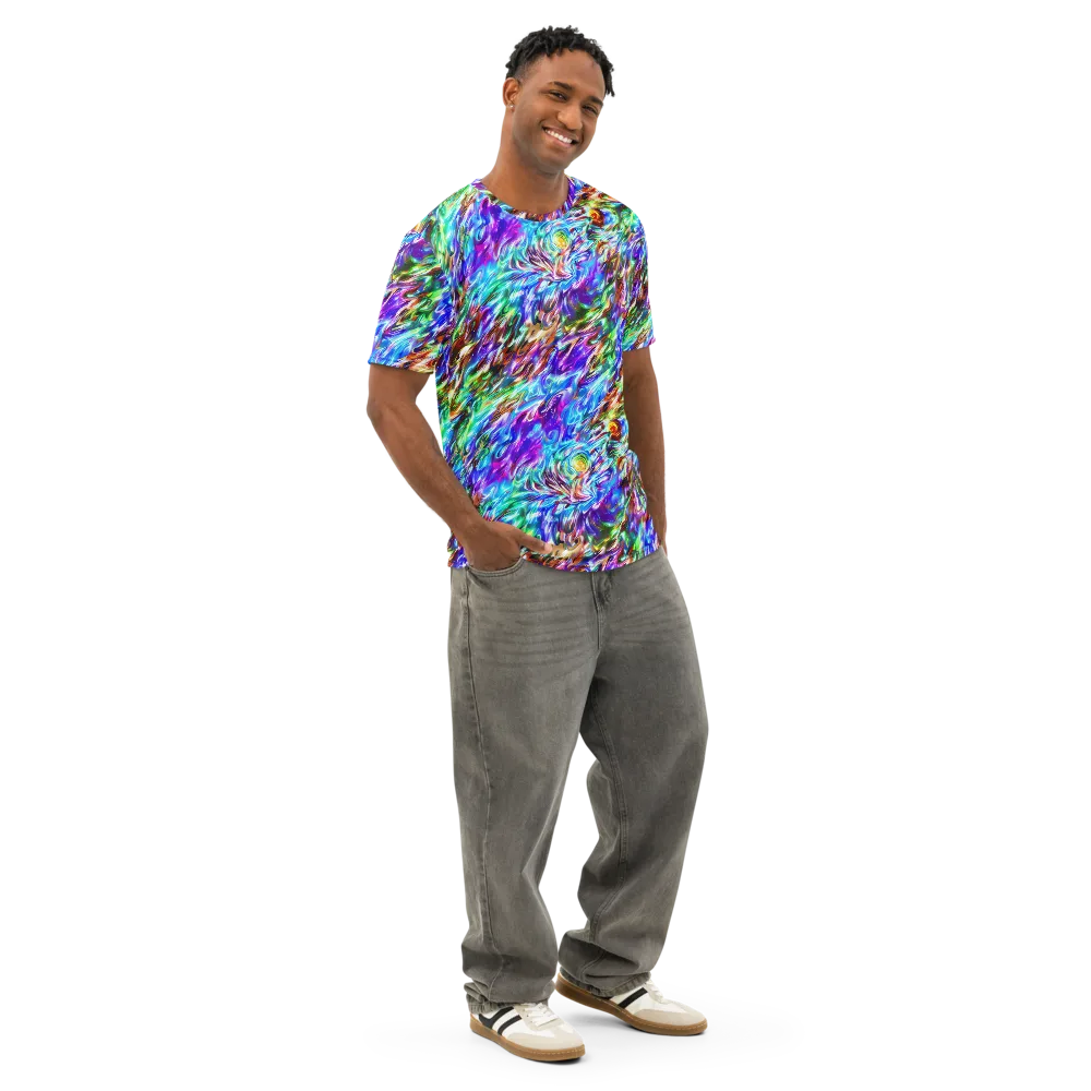 Faini Whirlwind on Men's Cotton Crew Neck T-Shirt — Right Front