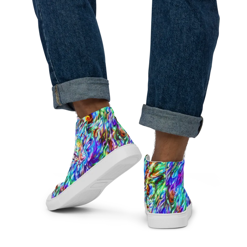 Faini Whirlwind on Men's High Top Canvas Shoes — Back