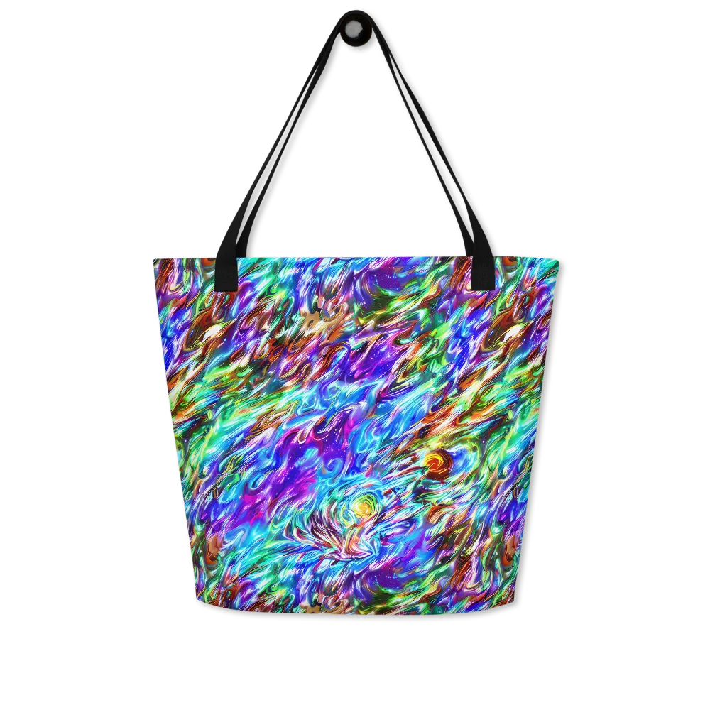 Faini Whirlwind on Large Tote Bag W/ Pocket — Front
