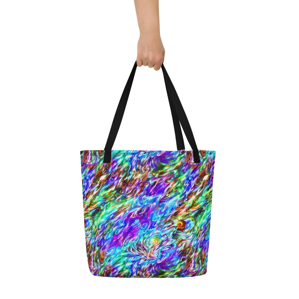 Faini Whirlwind on Large Tote Bag W/ Pocket — Front