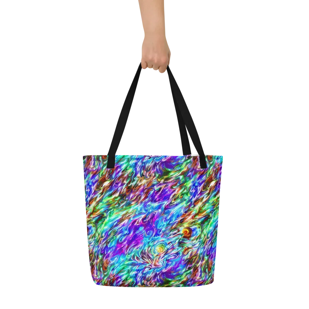 Faini Whirlwind on Large Tote Bag W/ Pocket — Front
