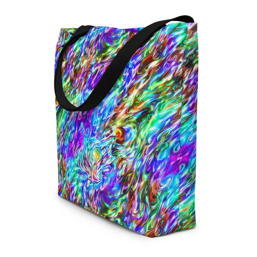 Faini Whirlwind on Large Tote Bag W/ Pocket — Front