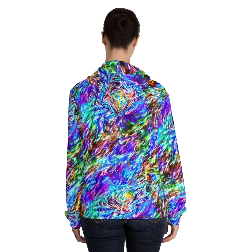 Faini Whirlwind on Women's Full-Zip Hoodie — Back On Person