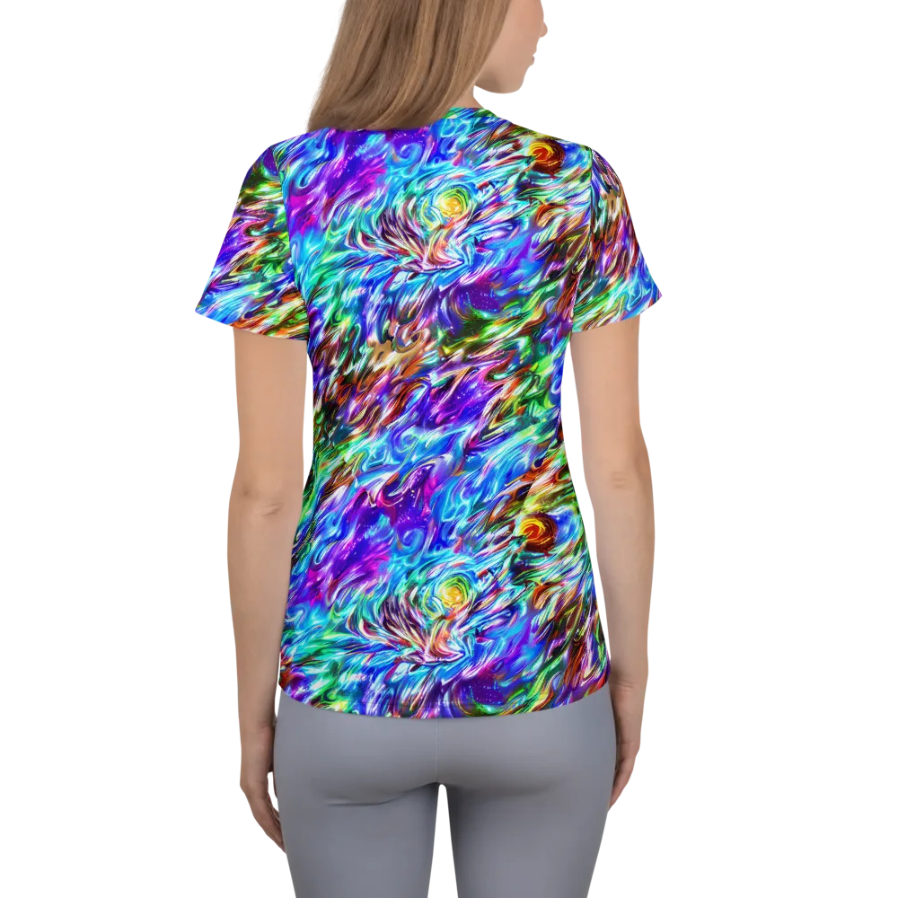 Faini Whirlwind on Women's Athletic T-Shirt — Back